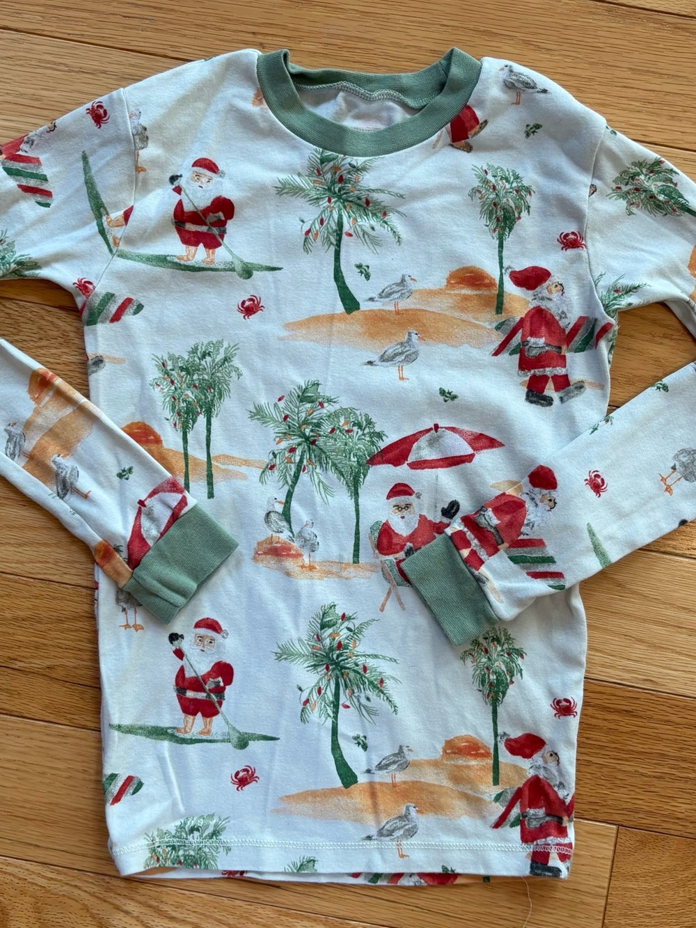 Burt's Bees 2-Piece Pajama Set Unisex Kids 10Y Christmas Santa Holiday - Picture 2 of 7